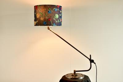 Sang Pil Bae O C White table lamp with flower shade