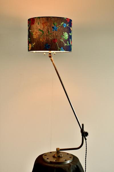 Sang Pil Bae O C White table lamp with flower shade