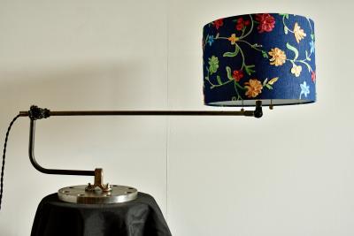 Sang Pil Bae O C White table lamp with flower shade