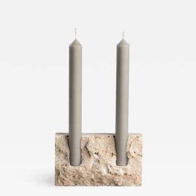 Sanna V lker White Travertine Sculpted Candleholder by Sanna V lker