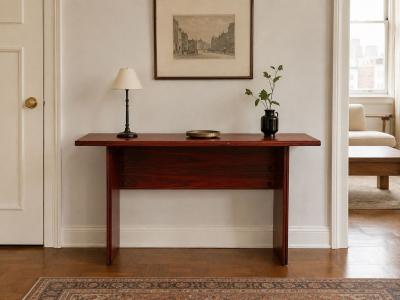 Sannemann Convertible Console or Dining Table Rosewood Brass Denmark 1970s