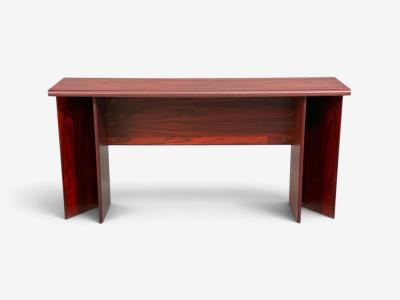 Sannemann Convertible Console or Dining Table Rosewood Brass Denmark 1970s
