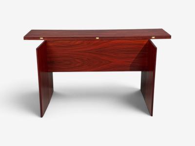 Sannemann Convertible Console or Dining Table Rosewood Brass Denmark 1970s