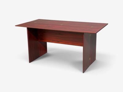 Sannemann Convertible Console or Dining Table Rosewood Brass Denmark 1970s
