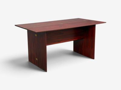 Sannemann Convertible Console or Dining Table Rosewood Brass Denmark 1970s