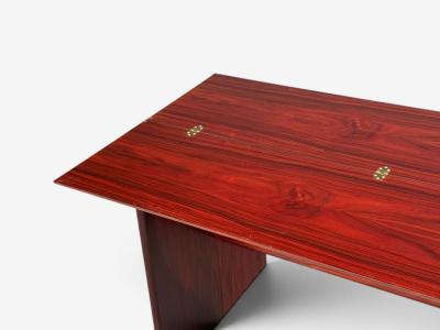 Sannemann Convertible Console or Dining Table Rosewood Brass Denmark 1970s