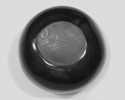 Santana and Adam Martinez San Ildefonso black polished bowl by Santana and Adam Martinez