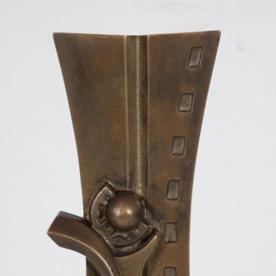 Sante Monachesi Mid Century Modern Sculpture in Patinated Bronze and Marble by S Monachesi