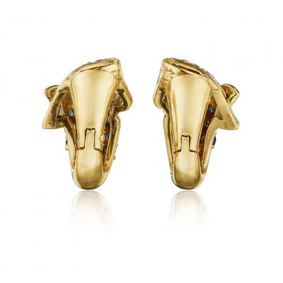 Sapphire and Diamond Clip Earrings