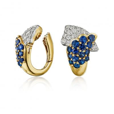 Sapphire and Diamond Clip Earrings