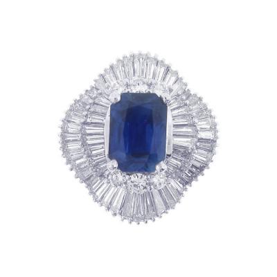 Sapphire and Diamond Cocktail Ring