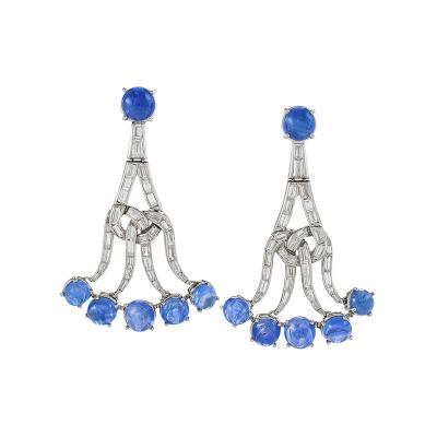 Sapphires and Diamond Earrings