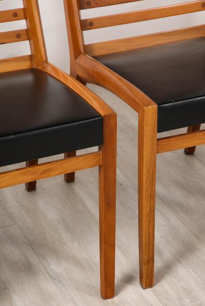 Sapporo Mobil Girgi Mobil Girgi Set of Four Ladder Back and Leather Dining Chairs Italy circa 1970