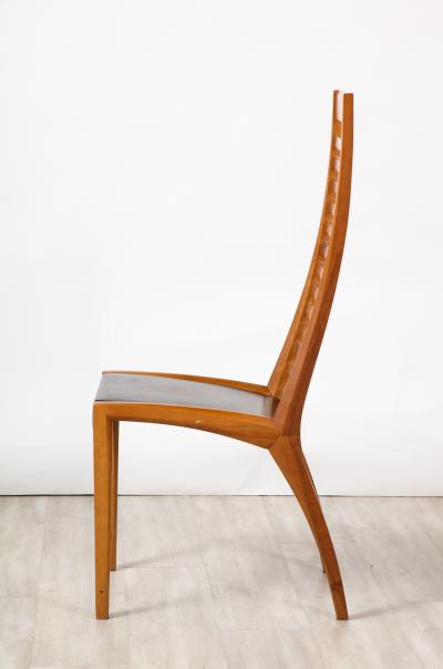 Sapporo Mobil Girgi Mobil Girgi Set of Four Ladder Back and Leather Dining Chairs Italy circa 1970