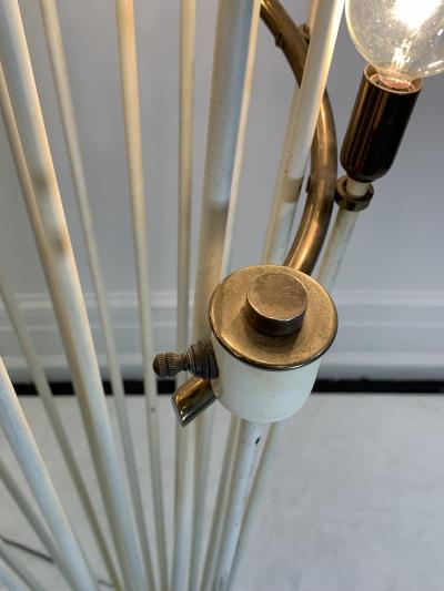 Sarfati Stilnovo MONUMENTAL MID CENTURY BRASS AND WHITE ENAMEL SPIRAL FLOOR LAMP