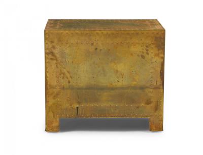 Sarreid Ltd Spanish High Style Brass Clad Strongbox Commode Bedside Table