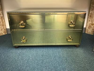 Sarried Hollywoood Regency brass chest