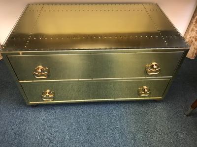 Sarried Hollywoood Regency brass chest