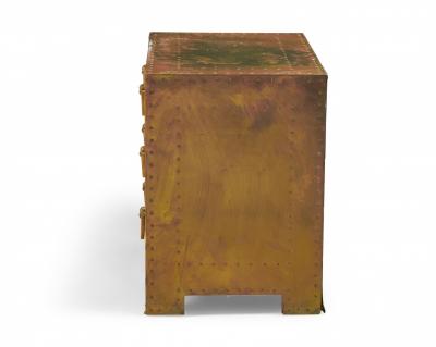 Sarried Ltd Sarreid Ltd Spanish High Style Brass Clad Strongbox Commode Bedside Table 2
