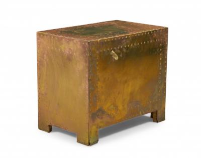 Sarried Ltd Sarreid Ltd Spanish High Style Brass Clad Strongbox Commode Bedside Table 2