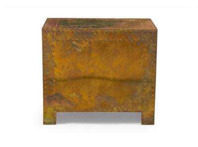 Sarried Ltd Sarreid Ltd Spanish High Style Brass Clad Strongbox Commode Bedside Table 2