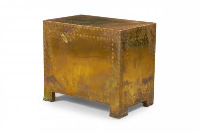 Sarried Ltd Sarreid Ltd Spanish High Style Brass Clad Strongbox Commode Bedside Table 2