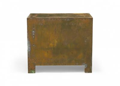 Sarried Ltd Sarreid Ltd Spanish High Style Brass Clad Strongbox Commode Bedside Table