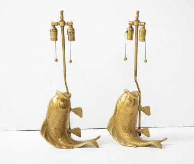Satin Brass Koi Fish Lamps