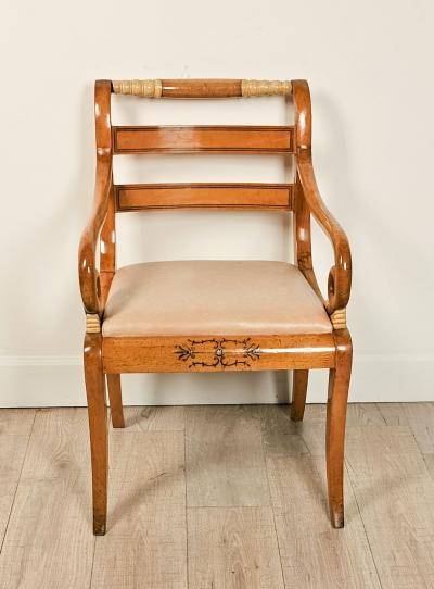 Satinwood Inlaid Armchair France or Russia circa 1825