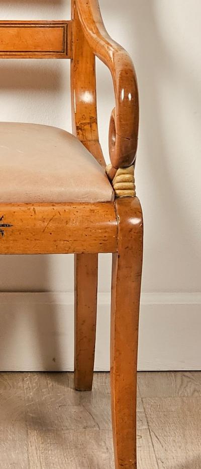 Satinwood Inlaid Armchair France or Russia circa 1825