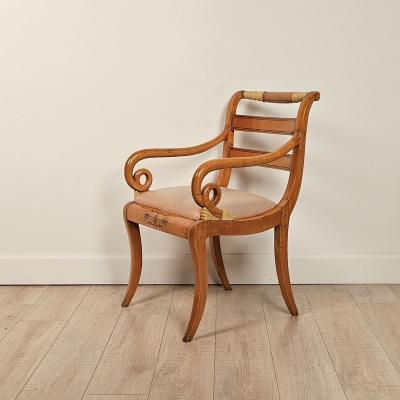 Satinwood Inlaid Armchair France or Russia circa 1825