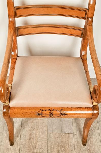 Satinwood Inlaid Armchair France or Russia circa 1825