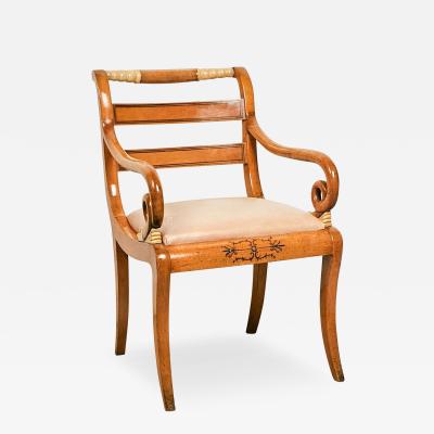 Satinwood Inlaid Armchair France or Russia circa 1825