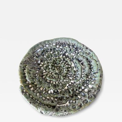 Satoru Hoshino Large Japanese Contemporary Stoneware Glazed Plate by Satoru Hoshino