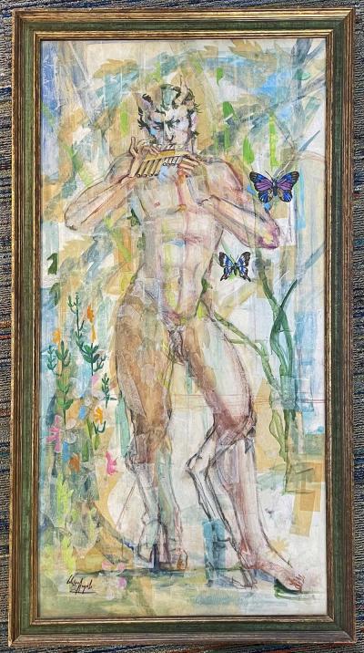 Satyr playing Pan Flute Waldo Angelo 1920 1992 
