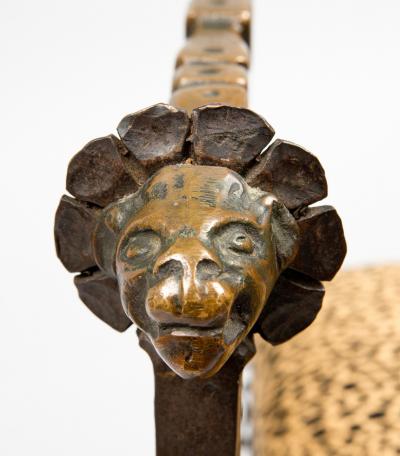 Savonarola Bronze Wrought Iron Hall Bench