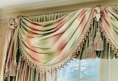 Scalamandre Window Treatments Curtains Drapery Rainbow Stripe Fringed Lined