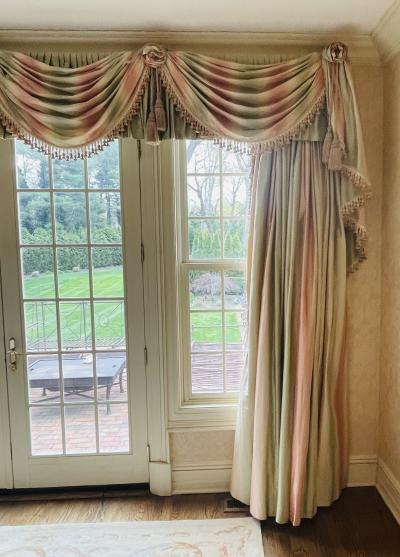 Scalamandre Window Treatments Curtains Drapery Rainbow Stripe Fringed Lined