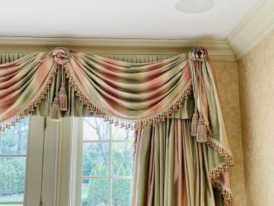 Scalamandre Window Treatments Curtains Drapery Rainbow Stripe Fringed Lined