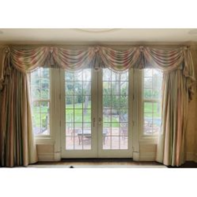 Scalamandre Window Treatments Curtains Drapery Rainbow Stripe Fringed Lined
