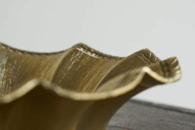 Scalloped Centerpiece in Gold Metal Italy 1960s