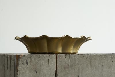 Scalloped Centerpiece in Gold Metal Italy 1960s