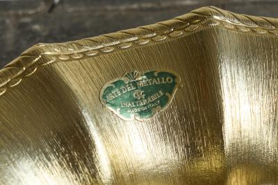 Scalloped Centerpiece in Gold Metal Italy 1960s