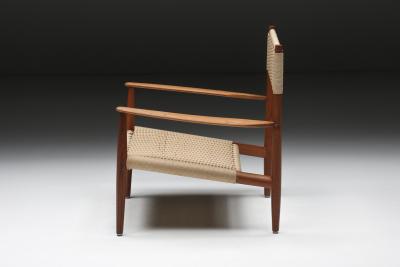 Scandinavian Armchair with Cord Webbing 1960s