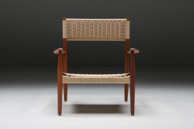 Scandinavian Armchair with Cord Webbing 1960s