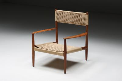 Scandinavian Armchair with Cord Webbing 1960s