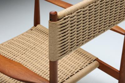 Scandinavian Armchair with Cord Webbing 1960s