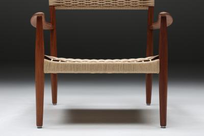 Scandinavian Armchair with Cord Webbing 1960s