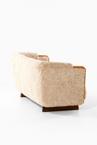 Scandinavian Art Deco Sofa in Birch and Sheepskin 1930s