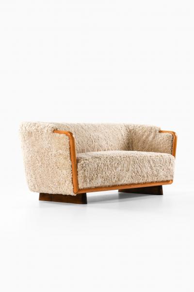 Scandinavian Art Deco Sofa in Birch and Sheepskin 1930s